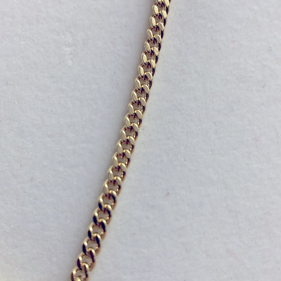 Pink/Blue Heart in Golden Rectangle Necklace - Picture 3 of 6